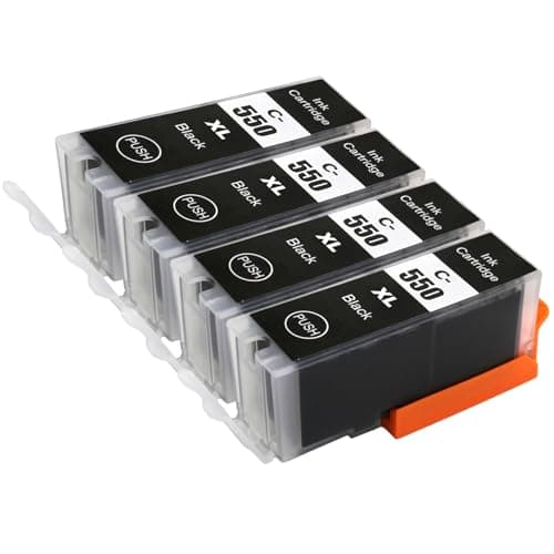 Image of 4 Go Inks Black Ink Cartridges to replace Canon PGI-550Bk Compatible / Non-OEM for PIXMA Printers, High Capacity