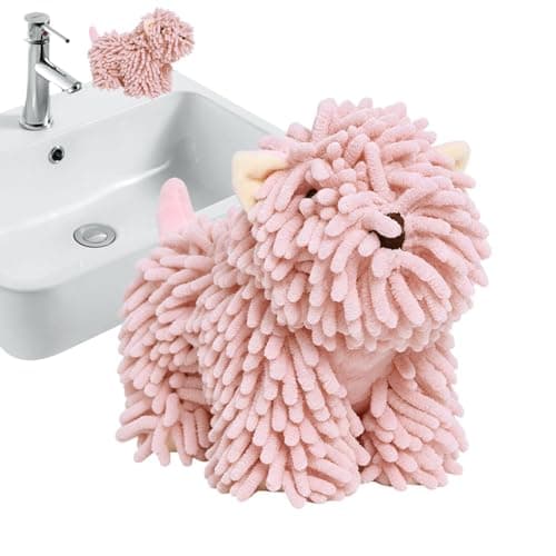 Image of Hand Towel for Wall,Water Absorbing Cartoon Fabric | Bath Hand Towel Small Dog Figure - for Home Hotel Dorm Apartment Bathroom Shower Room Family Couples