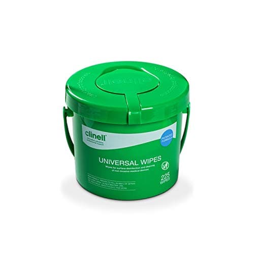 Image of Clinell Universal Cleaning and Disinfectant Wipes for Surfaces - 4 x Buckets of 225 Wipes (900 Wipes Total) - Multi Purpose Wipes, Kills 99.99% of Germs, Effective from 30 Seconds