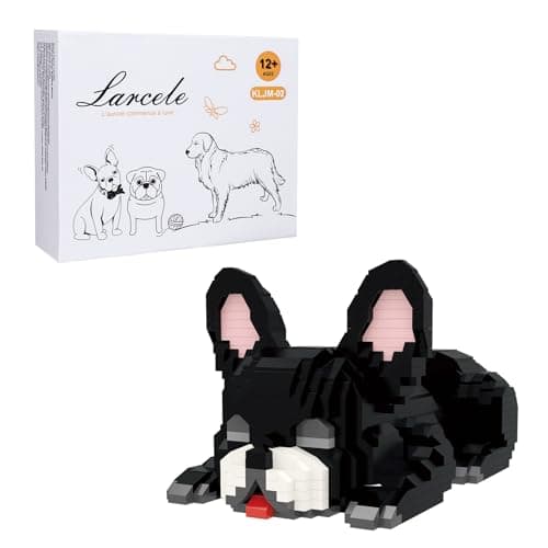 Image of Larcele Micro Building Blocks Set, DIY Mini Building Toy Bricks for Age over 12 Years, 1045 Pieces KLJM-02 (French Bulldog)