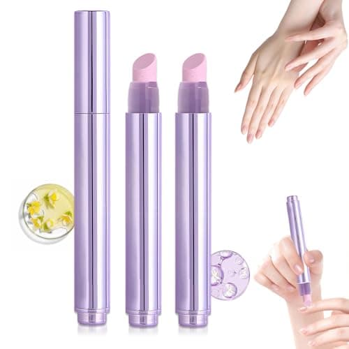 Image of 3-in-1 Nail Care Pen with Ceramic Tip 2 PCS - Cuticle Oil Pusher & Buffer for Dry Damaged Nails, Nourishing Growth & Strengthener, Hydrating & Moisturizing, Brightening Surface for Manicure Repair