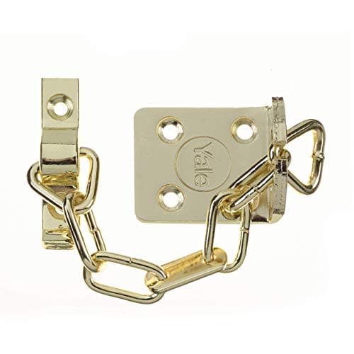 Image of Yale V-WS6-EB TS003 Door Chain, 13.5 cm (5.25 inch) chain length, Polished Brass Finish, High Security, Visi Packed, suitable for PVCu and Wooden doors