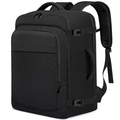 Image of ENZOSUM Cabin Bag 55x40x20 Hand Luggage Carry-ons Bag 44L Cabin Luggage Backpack Travel Bag 55x40x20 Cabin Size for Airplanes Underseat Carry-ons Backpack Fit 17.3 Inch Laptop,Black