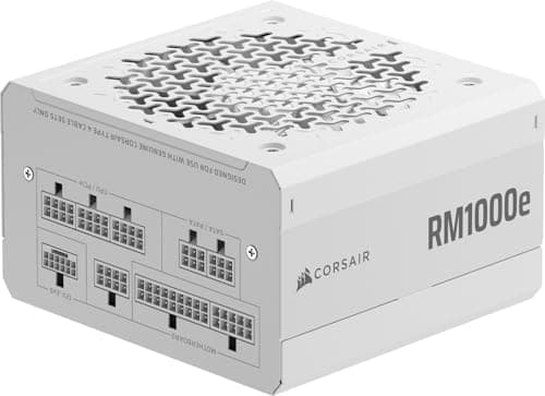 Image of CORSAIR RM1000e (2025) Fully Modular Low-Noise ATX Power Supply with 12V-2x6 Cable – ATX 3.1 & PCIe 5.1 Compliant, Cybenetics Gold Efficiency, 105°C-Rated Capacitors, Modern Standby Mode – White