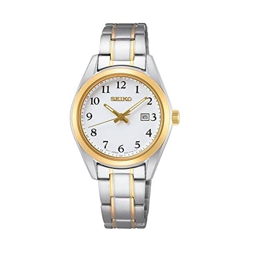 Image of Seiko SUR466P1 Women's Quartz Watch Stainless Steel with Stainless Steel Strap, Silver-Gold, Bracelet