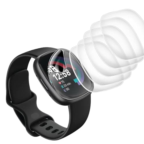 Image of 6 Pack Screen Protector for Fitbit Versa 4/Versa 3/Sense/Sense 2 Smartwatch Soft TPU Film Flexible Anti-Scratch Smart Watch Support Fingerprint Sensor Anti Bubble HD Clear