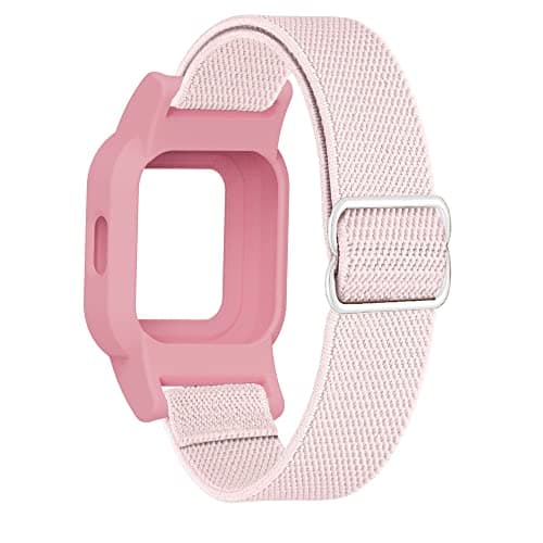 Image of C2D JOY Elastic Loop Strap Compatible with Garmin vivofit jr 3 Replacement Watchband with Case-Pink