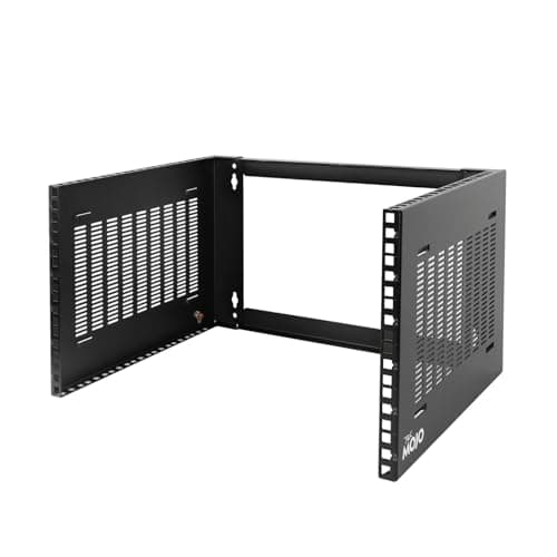 Image of Tecmojo Wall Mount 6U Network Rack, 13.8in (350mm) Deep, Patch Panel Bracket for Shallow Server IT Equipment, 110lbs/50kg Weight Capacity, Black