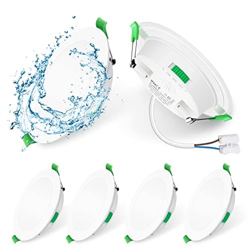 Image of ALUSSO 7W LED Recessed Ceiling Lights IP65 Bathroom Downlights, Dimmable Ultra Slim 30mm LED Spot Lights, Warm White/Neutral White/Cool White Adjustable Round Ceiling Spot, Φ90-100mm Hole, 6 Pack