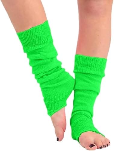 Image of CHAAL® Leg Warmer Women's Girls Leg Warmer 80'S Teen Fancy's Dress Dance wear Womens Fancy Stylish Leg Warmers - Ladies Girls for carnival fancy dress party Legs Warmers Green