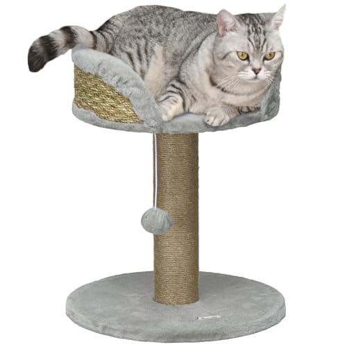 Image of PawHut Cat Tree Tower Activity Centre with Scratching Posts Grey