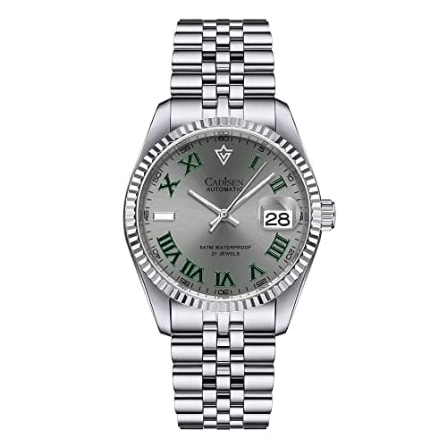 Image of CADISEN Automatic Watches Men's Mechanical MIYOTA 8215 Business Waterproof Wristwatch, Grey, Mechanical