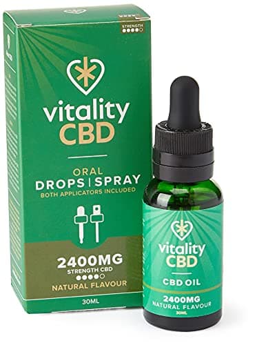 Image of Vitality CBD Drops and Spray in MCT Oil 2400mg of CBD, Natural, 30 ml, NO THC