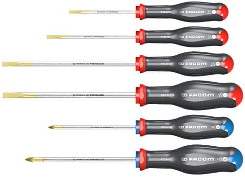 Image of FACOM ATD.J6 - Set of 6 PROTWIST® Screwdrivers for POZIDRIV® Phillips Screws - Round Blades