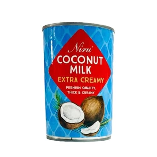 Image of Niru's Coconut Milk Extra Creamy Tin- 400ml, Extra Creamy, Thick & Creamy, Perfect for Cooking & Baking, No Additives Pack of 1