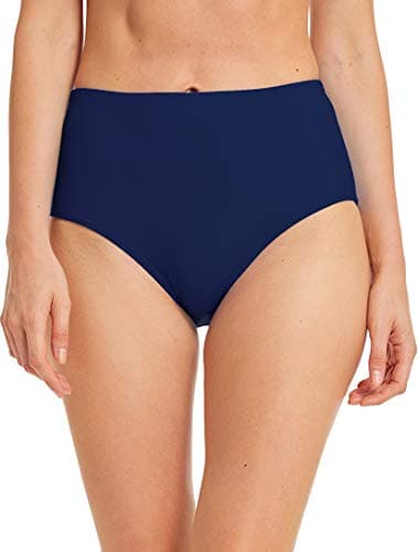 Image of Micosuza Women's Swim Bottom High Waist Retro Basic Full Coverage Bikini Tankini Swimsuit Briefs Navy