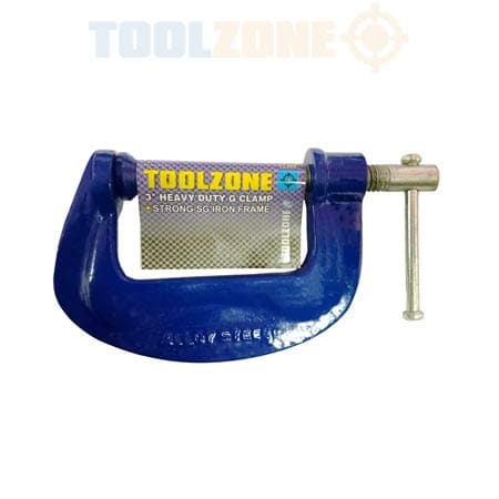Image of 2 X 75mm (3") Heavy Duty G Clamp, Blue
