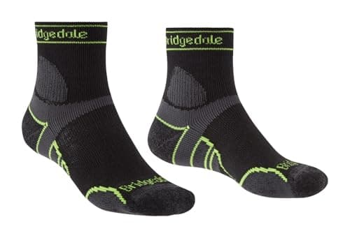 Image of Bridgedale TRAIL RUN Lightweight T2 Merino Sport 3/4 Crew-Men's- Medium-Black