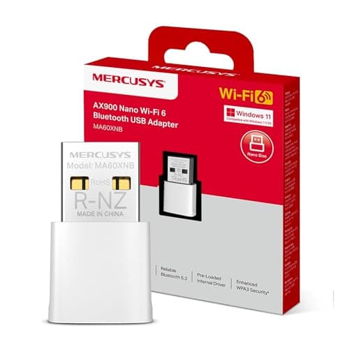 Image of NEW Mercusys MA60XNB AX900Mbps WiFi 6 Dongle for PC, Bluetooth 5.3 USB WiFi Adapter, Nano USB Bluetooth Dongle, Dual Band WiFi, Pre-loaded Internal Driver, WPA3 Security, Supports Windows 10/11