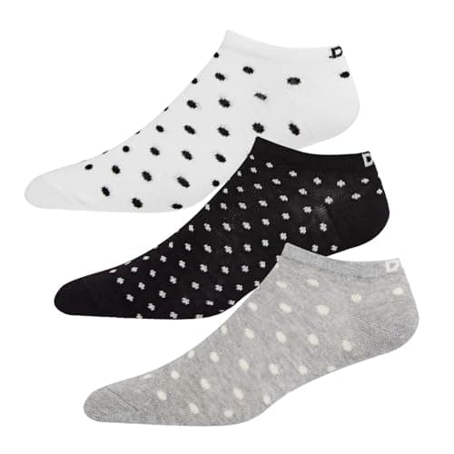 Image of DKNY Vida Women's Socks | Pack of 3 Cotton Socks For Women | Designer Ladies Socks | Comfortable And Breathable | Available In Black/Grey/White, Size 4-7