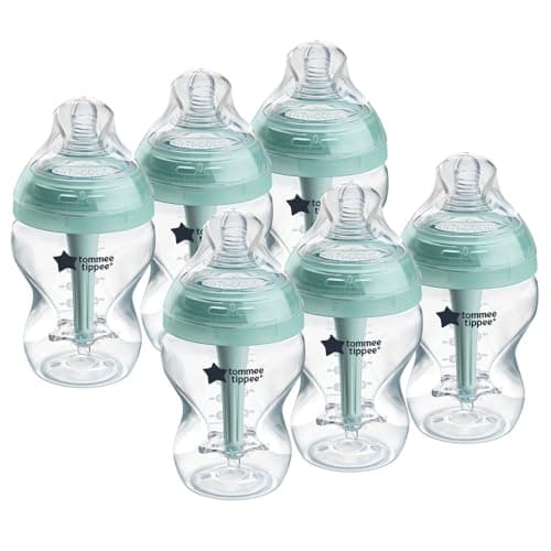 Image of Tommee Tippee Advanced Anti-Colic Baby Bottles for 0m+, Pack of 6 260ml Baby Bottles, with Slow Flow Breast-Like Teat for a Natural Latch, Self-Sterilising and BPA Free, Baby Feeding Essentials