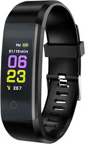 Image of Fitness Tracker, Activity Tracker with Heart Rate Sleep Monitor Smart Watch with Step Calories Counter Stopwatch Pedometer Blood Oxygen IP67 Waterproof, 14 Sports Mode V2.1 for Kids Women Men (Black)