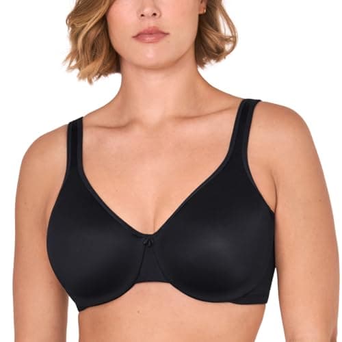 Image of Delimira Women's Minimiser Bra Plus Size Underwired Full Cup Non Padded Seamless Support T Shirt Bra Black 36E