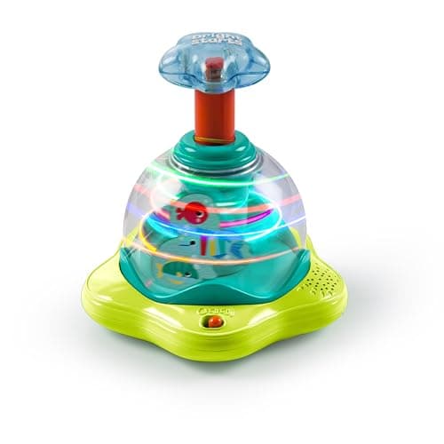 Image of Bright Starts Press and Glow Spinner Cause And Effect Musical Baby Toy, Age 6 Months+, Multicoloured, 1 Count, Pack of 1