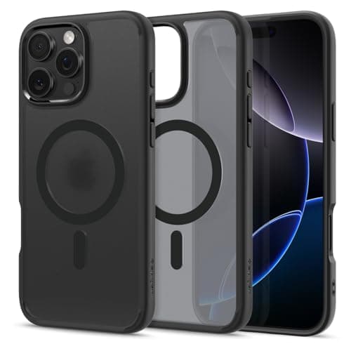 Image of Spigen Ultra Hybrid MagFit Case for iPhone 16 Pro, Compatible with MagSafe Accessories [Anti-Yellowing] [Military-Grade Drop Protection] - Frost Black