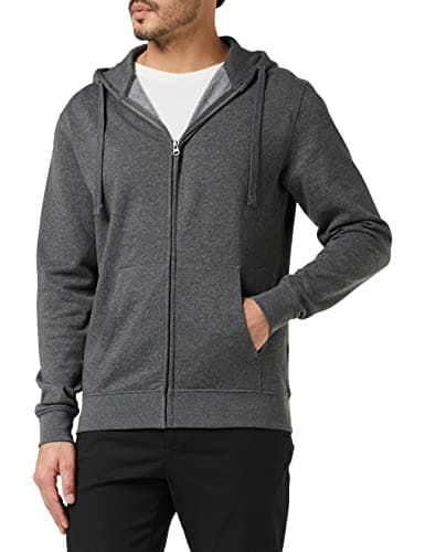 Image of Kustom Kit Men's Superwash 60 Klassic Hooded Jacket Regular Fit Plain Round Collar Long Sleeve Hoodie, Grey (Dgm), XX-Large (Manufacturer Size:XXL)