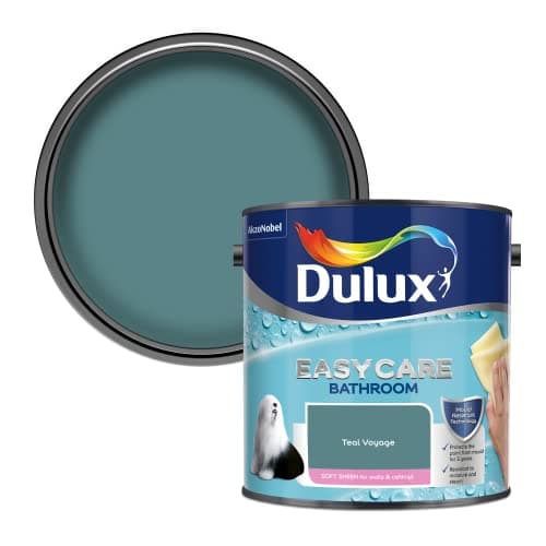 Image of Dulux Easycare bathroom Soft Sheen Paint - Teal Voyage - 2.5L