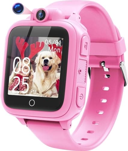 Image of Awatty Kids Smart Watch for Boys Girls, Fashion Smartwatches for 5-12 Year Olds Children, Birthday Gift Toy for Kids, Digital Watch with 14 Puzzle Games (Pink, S)