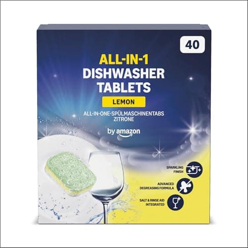 Image of by Amazon ALL-IN-ONE Lemon Dishwasher Tablets, 40 tablets