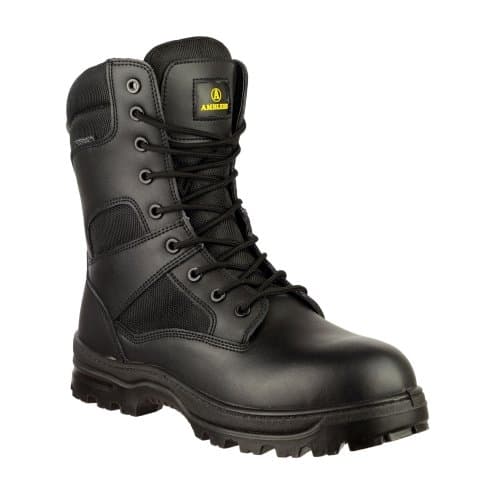 Image of Amblers Mens Black Leather & Mesh Waterproof Combat Boots - 10 UK