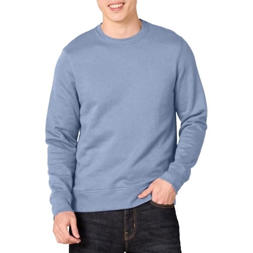 Image of Amazon Essentials Men's Fleece Crew Neck Sweatshirt (Available in Big & Tall), Slate Blue, S