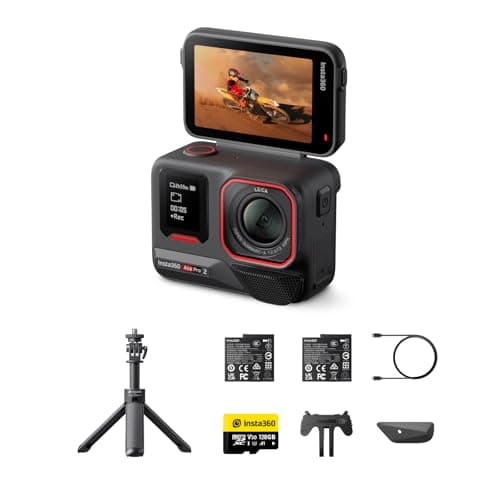 Image of Insta360 Ace Pro 2 Get-Set Bundle - 8K Waterproof Action Camera Co-Engineered with Leica, 1/1.3" Sensor, Dual AI Chip, Leading Low Light, Superior Audio, Flip Screen & AI Editing for Vlogs