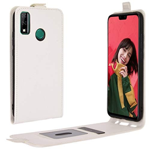 Image of XFDSFDL® Protective Cover for Huawei Y8s (6.5 Inch) Vertical PU Leather Up and Down Open Case with Magnetic Closure Card Slot Wallet Phone Shell Holster, White