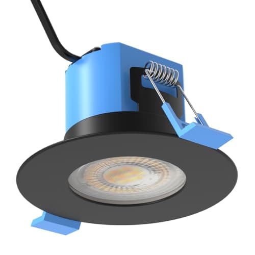 Image of Simple Lighting® Fire Rated LED Downlight, Matt Black, 6W 600 Lumens, CCT Adjustable 3 Colour Temperatures, IP65 Waterproof, Dimmable, 86mm Diameter, 55-70mm Cut-Out