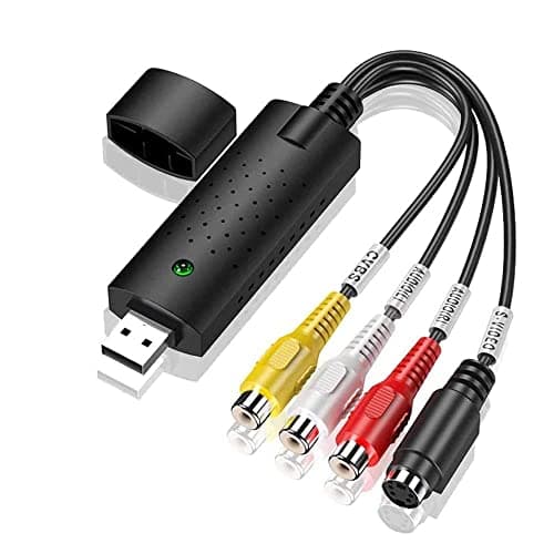 Image of Mokeum Audio Video Grabber USB 2.0, Plug & Play Audio Video Converter, Video Adapter for Editing, Hi8 VHS to DVD, Digitize for Mac and Windows 10 with Scart/AV Converter Adapter