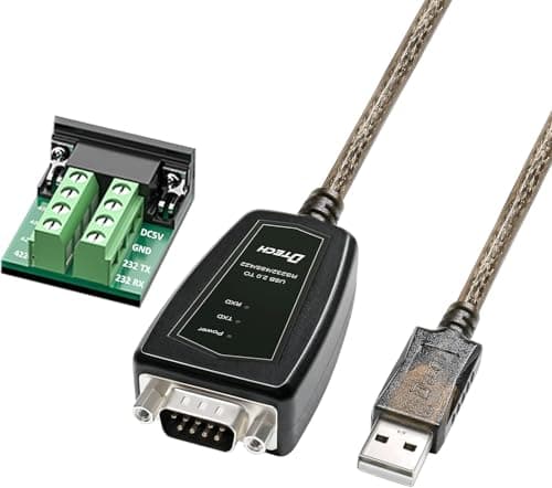 Image of DTech USB to RS485 RS422 R232 Serial Adapter with Breakout Board LED Lights Supports DC5V for Multi-Kind Control Devices Windows 10 8 7 XP Mac (1.5m (3 in 1 interface))