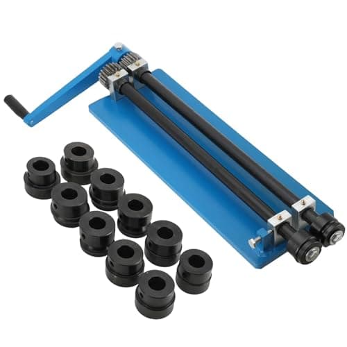 Image of NICCOO 18 Sheet Metal Bead Roller, Bead Roller Former Swager Rotary Swaging Roller Bending Machine with 6 Die Sets