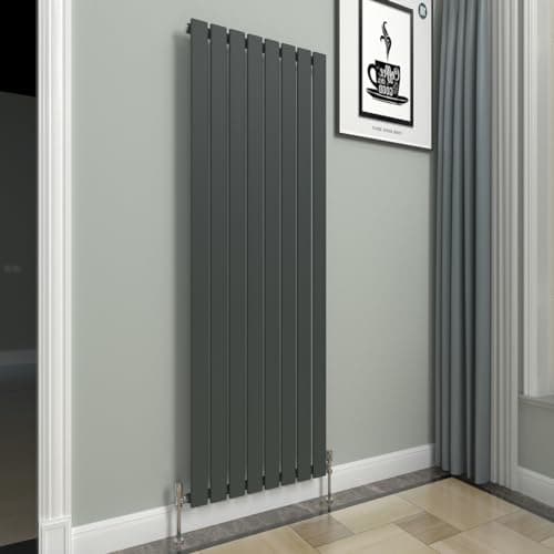 Image of GY Bath Vertical Radiator Anthracite Flat Panel Designer 1600x544mm Single Modern Central Heating Rads