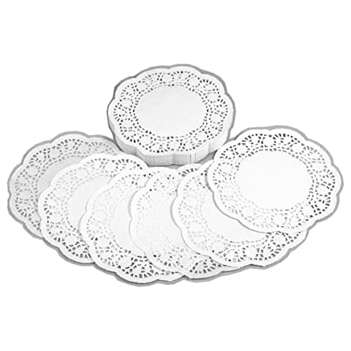 Image of Paper doilies | White with lace pattern | Pack of 250 | 16cm diameter