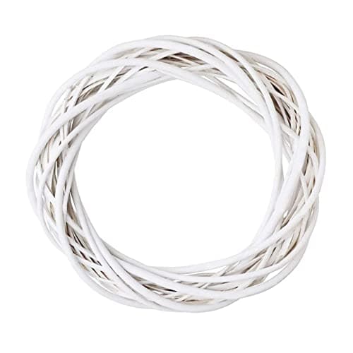 Image of 10/15/20/25/30/40cm DIY Crafts Natural Grapevine Wreath Christmas Dried Rattan Wreath Ring Christmas Wreath Door Garland (White-40cm)