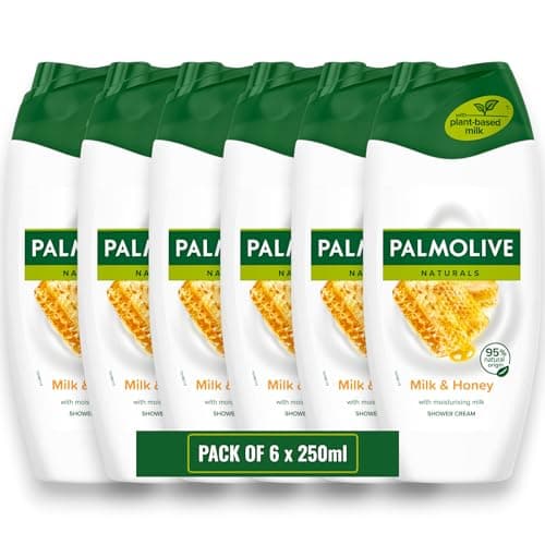 Image of 6 x 250ml Palmolive Naturals MILK & HONEY Shower Gel Body Wash – Deep Clean & Nourishing Daily Care