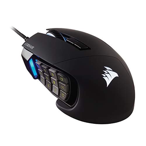 Image of Corsair SCIMITAR RGB ELITE, MOBA/MMO Gaming Mouse, Black, Backlit RGB LED, 18000 DPI, Optical