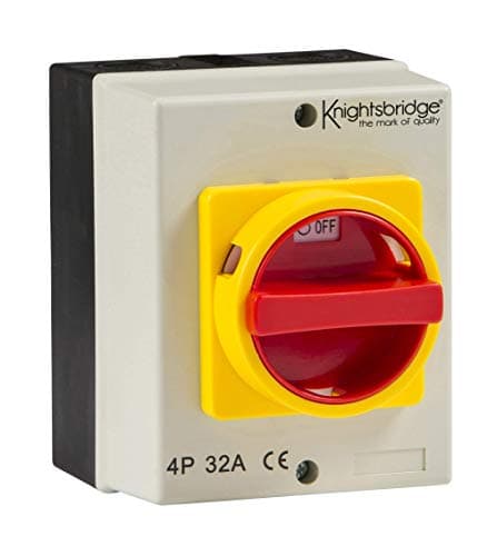 Image of Knightsbridge IN0026 IP65 32A Rotary Isolator 4P AC (230V-415V), Cream
