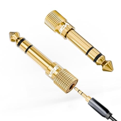 Image of VCE Headphone Jack Adapter 6.35mm Male 1/4 inch to 3.5mm Female 1/8 inch Aux Plug Converter Audio Stereo Adaptor Gold Plated for Keyboard Digital Piano Amplifier Earphone 2 Pack
