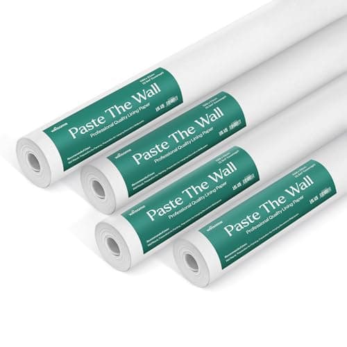 Image of WINSOME Paste The Wall Lining Paper 10M x 53cm - Heavy Duty PVC Free, Breathable, Paintable Plain White Backing Thick Long Wall Lining Paper (Pack of 4)