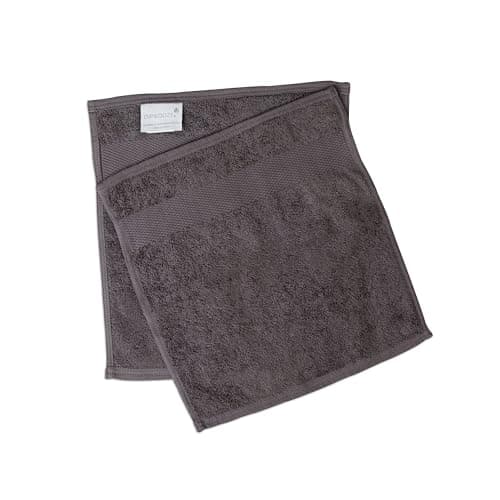 Image of DIP & DOZE Luxury 100% Organic Cotton Face Cloth Flannel Finger Tip Towels | 2 Pack or 4 Pack | Super Soft Absorbent Washcloths | Slate - 2 Pack